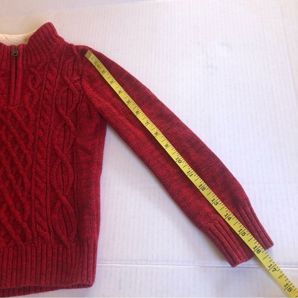 Lands' End Boys Cable Zipper Mock Neck Sweater Size S - Picture 9 of 10